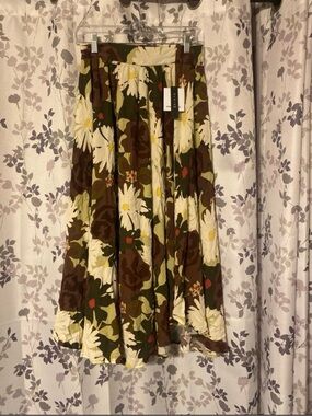 O'Neill Brown Olive Floral Maxi Skirt